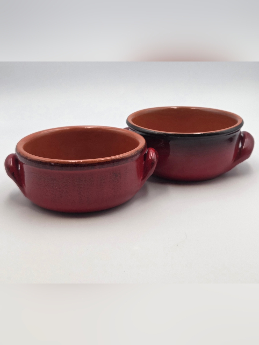 De Silva Terracotta Red Baking Soup Chili Bowl Handles Made In Italy 5.5” (2)